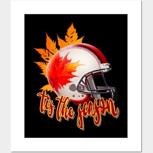 Tis the season football pumpkin fall autumn Posters and Art